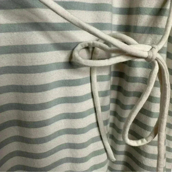H&M Mama Calf Length Cotton Maternity Dress White & Mint Green  Striped Sz Small - Picture 9 of 16